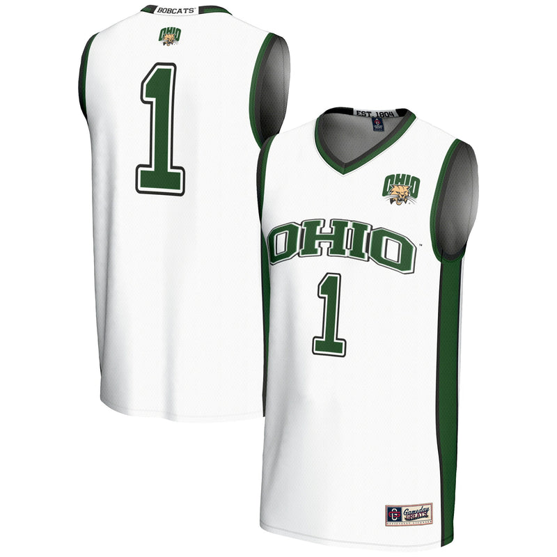 #1 Ohio Bobcats Lightweight Basketball Jersey - White