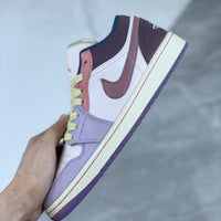 Low Top Shoes, Purple Pink Colorway, Lace Up Design, Casual Gift for Shoe Lovers