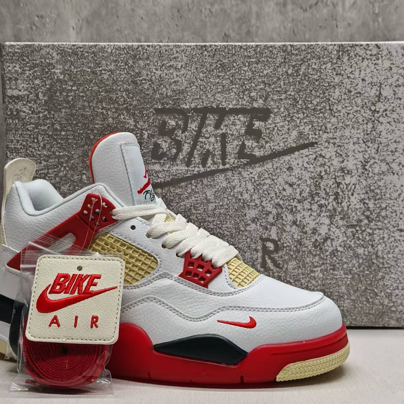 Mid Top Sneakers, Red Colorway, Lace Up Design, Casual Gift for Sneaker Fans