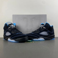 Retro Mid Top Sneakers, University Blue Black Colorway, Lace Up Design, Casual Gift for Sneaker Fans