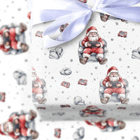 Video Game Controller Gift Wrap, Gamer Santa Wrapping Paper, Comfy Armchair Santa Christmas Wrapping Paper, Gamer Holiday Gift Wrap