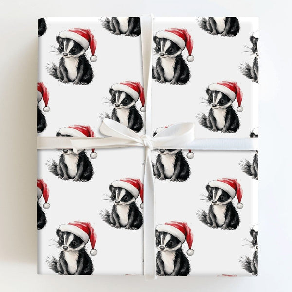 Watercolor Animal Gift Wrap, Baby Skunk Christmas Wrapping Paper, Skunk Wrapping Paper Roll, Holiday Wrapping Paper, Woodland