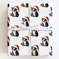Watercolor Animal Gift Wrap, Baby Skunk Christmas Wrapping Paper, Skunk Wrapping Paper Roll, Holiday Wrapping Paper, Woodland Xmas Gift Wrap