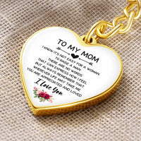 Sentimental Message Heart Charm Keyring from Son, To My Mom Heart Keychain, Surgical Steel Mom Keychain, Christmas Birthday Present for Mother