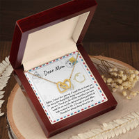 Two Tone Cubic Zirconia Heart Pendant, Mom Interlocking Hearts Necklace, Linked Hearts Mother Necklace, Christmas Birthday Present for Mom