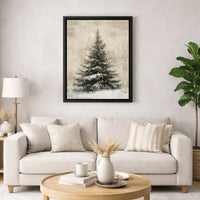 Snowy Pine Tree Canvas Print, Rustic Christmas Tree Canvas Wall Art, Winter Holiday Canvas Art, Festive Farmhouse Decor Christmas Present