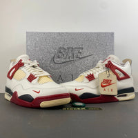 Low Top Sneakers, Beige Red Colorway, Lace Up Design, Casual Gift for Sneaker Fans