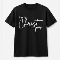 Script Lettering Christmas Shirt, Minimalist Merry Christmas T-Shirt, Simple Holiday Graphic Tee, Festive Christmas T-Shirt, Holiday Present