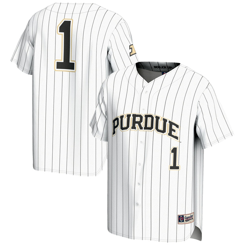 #1 Purdue Boilermakers Lightweight Baseball Jersey - White
