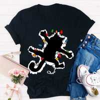 Adorable Holiday Kitty Graphic Tee, Cat Christmas Lights Shirt, Festive Winter Cat T-Shirt, Merry Catmas Animal Lover Shirt, Xmas Holiday Present