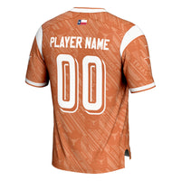 Texas Longhorns Highlight Print NIL Pick-A-Player Football Jersey - Texas Orange