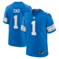 Detroit Lions Number 1 Dad Blue Game Jersey