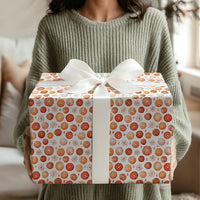 Watercolor Snowflake Wrapping Paper, Dried Orange Wrapping Paper, Rustic Holiday Wrapping Paper, Christmas Gift Wrap Roll