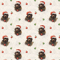 Newfoundland Dog Holiday Gift Wrap, Newfoundland Christmas Wrapping Paper, Santa Hat Puppy Wrapping Paper, Dog Lover Xmas Present Gift Wrap