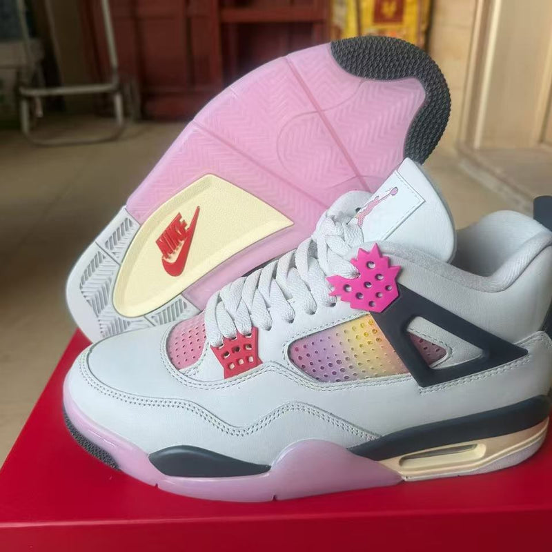 Mid Top Sneakers, White Pink Colorway, Lace Up Design, Casual Gift for Sneaker Fans