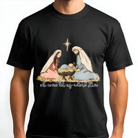 Oh Come Let Us Adore Him Shirt, Nativity Scene T-Shirt, Christian Christmas Graphic Tee, Religious Holiday Faith T-Shirt, Nativity Present