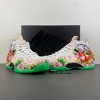 Low Top Sneakers, White Green Colorway, Lace Up Design, Casual Gift for Sneaker Fans