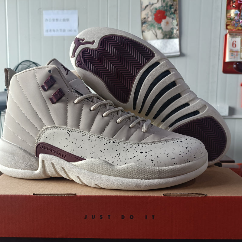 High Top Sneakers, Gray Burgundy Colorway, Lace Up Design, Casual Gift for Sneaker Fans
