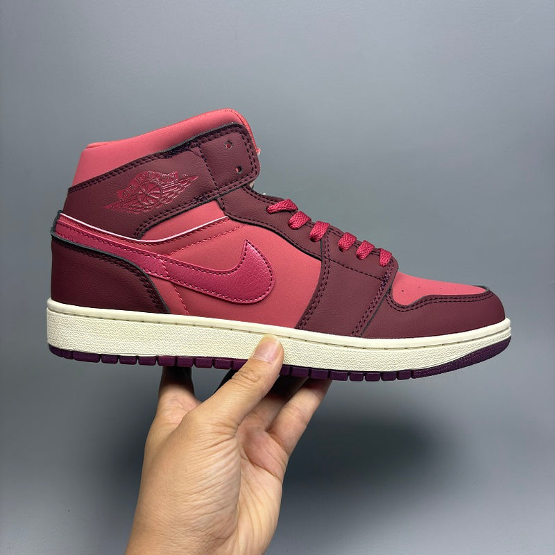 High Top Sneakers, Red Colorway, Lace Up Design, Casual Gift for Sneaker Fans