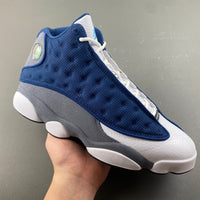 High Top Sneakers, Blue White Gray Colorway, Lace Up Design, Casual Gift for Sneaker Fans