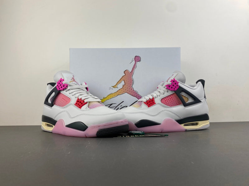 Retro Low Top Sneakers, White Black Pink Colorway, Lace Up Design, Casual Gift for Sneaker Fans