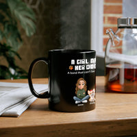 Custom Girl and Corgi Coffee Cup, Personalized Dog Mom Ceramic Mug, Adorable Dog Owner Illustration Tea Mug, Pet Lover Christmas Present