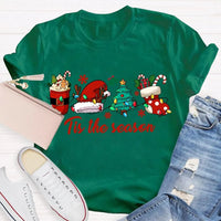 Festive Holiday Graphic Tee, Christmas Tree Santa Hat T-Shirt, Adorable Merry Christmas Winter Shirt, Family Holiday Apparel for Men Women