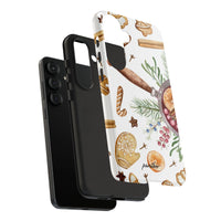Holiday Baking Mulled Wine Watercolor Cover, Christmas Gingerbread Phone Case Samsung Galaxy, Festive Xmas Tough Samsung Case, Holiday Present