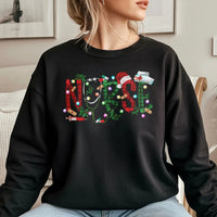 Buffalo Plaid Medical Crewneck, Nurse Christmas Sweatshirt, Festive RN Holiday Sweatshirt, Nursing Student Sweater, Adorable Nurse Sweatshirt