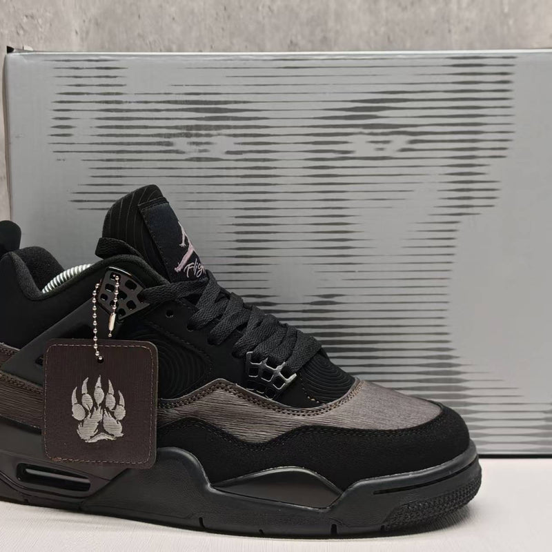 Mid Top Sneakers, Black Gray Colorway, Lace Up Design, Casual Gift for Sneaker Fans