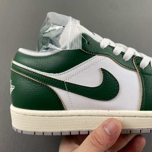 Low Top Sneakers, White Green Colorway, Lace Up Design, Casual Gift for Sneaker Fans