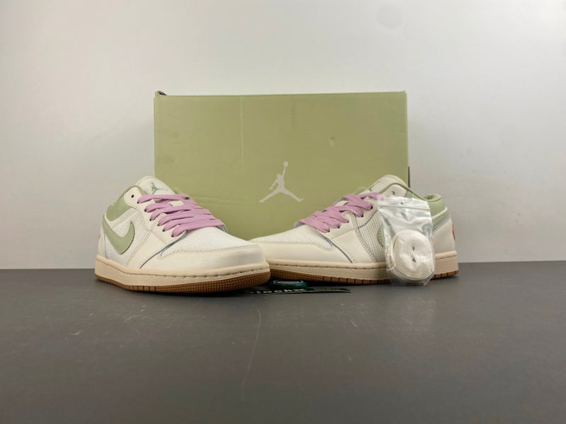 Low Top Sneakers, Off White Green Colorway, Lace Up Design, Casual Gift for Sneaker Fans