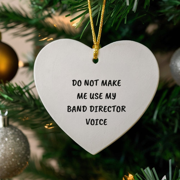 Humorous Music Teacher Ceramic Ornament, Band Director Heart Ornament, Band Leader Keepsake Ornament, Music Instructor Christ