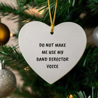 Humorous Music Teacher Ceramic Ornament, Band Director Heart Ornament, Band Leader Keepsake Ornament, Music Instructor Christmas Tree Decor