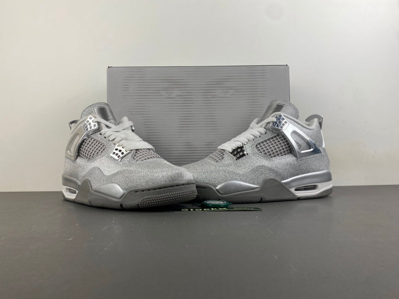 Retro Mid Top Sneakers, Silver Colorway, Metallic Finish, Lace Up Design, Casual Gift for Sneaker Fans