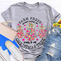 Farm Fresh Holiday Baker Shirt, Christmas Tree Frosting Cake T-Shirt, Humorous Little Debbie Snack Cake Graphic Tee, Christmas Foodie Top