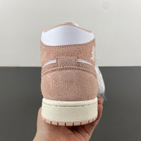 Mid Top Sneakers, White Pink Colorway, Lace Up Design, Casual Gift for Sneaker Fans
