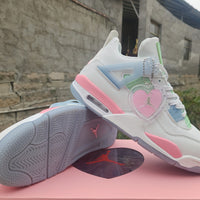 Mid Top Sneakers, Pink Colorway, Valentine Design, Lace Up Design, Casual Gift for Sneaker Fans