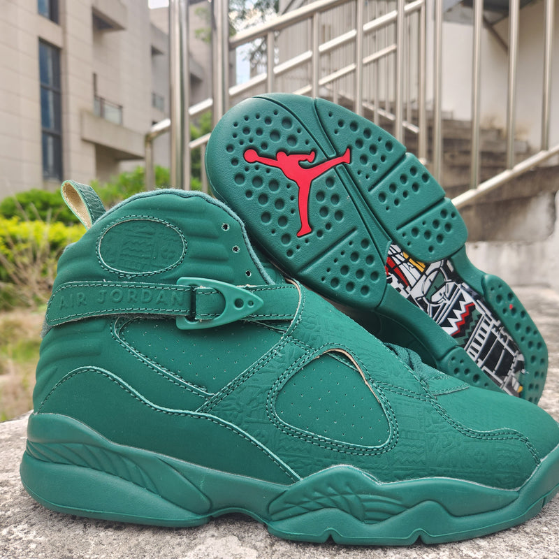 High Top Sneakers, Green Colorway, Strap Design, Casual Gift for Sneaker Fans