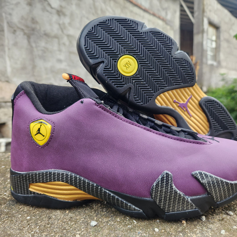 Mid Top Sneakers, Black Yellow Purple Colorway, Lace Up Design, Casual Gift for Sneaker Fans