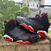 High Top Sneakers, Black Red Colorway, Lace Up Design, Casual Gift for Sneaker Fans