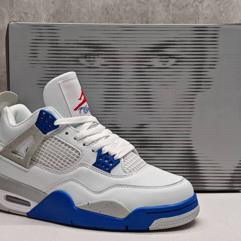 High Top Sneakers, White Blue Gray Colorway, Lace Up Design, Casual Gift for Sneaker Fans