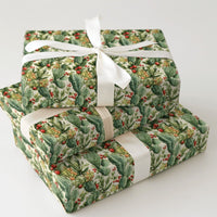 Southwestern Holly Gift Wrap, Watercolor Cactus Christmas Wrapping Paper, Desert Holiday Wrapping Paper, Festive Xmas Wrap