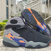 High Top Sneakers, Black Gray Orange Colorway, Lace Up Design, Casual Gift for Sneaker Fans