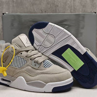 Mid Top Sneakers, Beige Navy Colorway, Lace Up Design, Casual Gift for Sneaker Fans