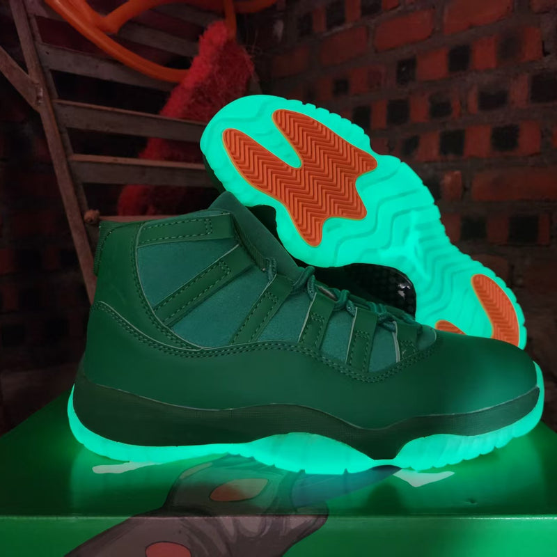 High Top Sneakers, Green Colorway, Lace Up Design, Casual Gift for Sneaker Fans