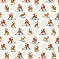Santa Playing Hockey Gift Wrap, Hockey Santa Christmas Wrapping Paper, Winter Sports Holiday Present Paper, Hockey Fan Gift Wrapping Roll