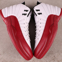 High Top Sneakers, White Red Colorway, Lace Up Design, Casual Gift for Sneaker Fans