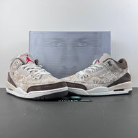 Retro Low Top Sneakers, White Brown Colorway, Laser Etched Design, Lace Up Design, Casual Gift for Sneaker Fans