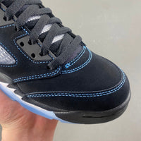 Retro Mid Top Sneakers, University Blue Black Colorway, Lace Up Design, Casual Gift for Sneaker Fans